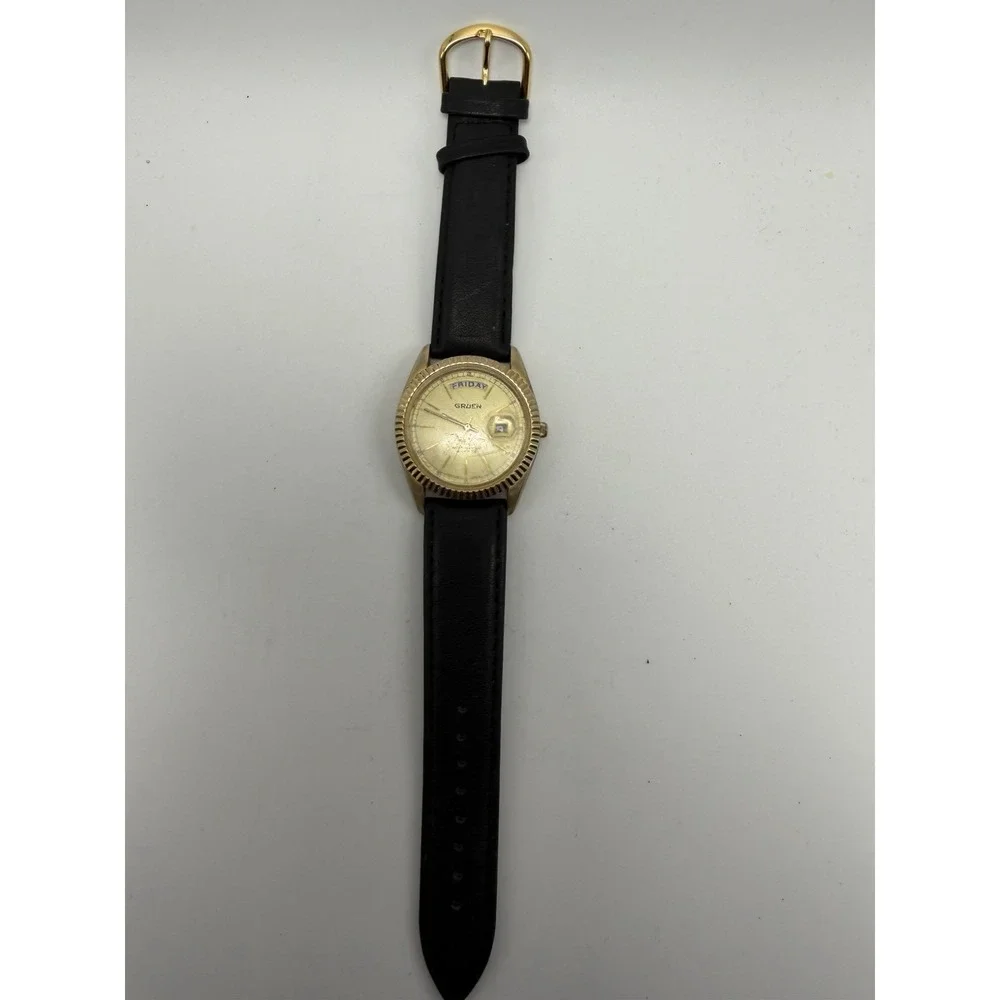 Gruen Presidents 219-3W50 New Battery Mens Watch 36MM 7.75
